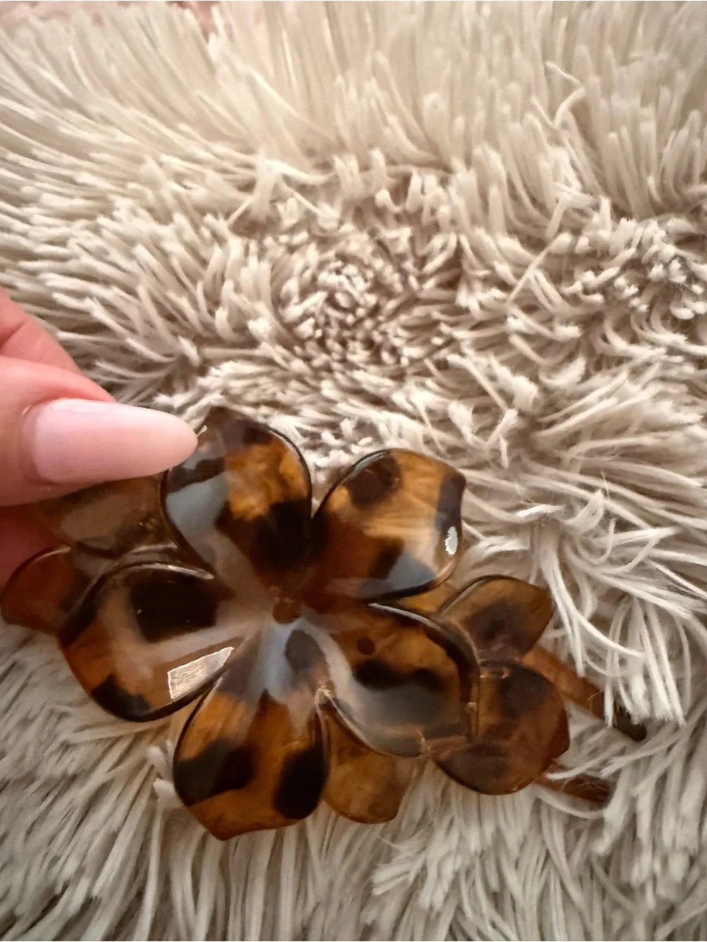 Floral Hair Clips Set - Cream, Tortoise, Amber & Pink
